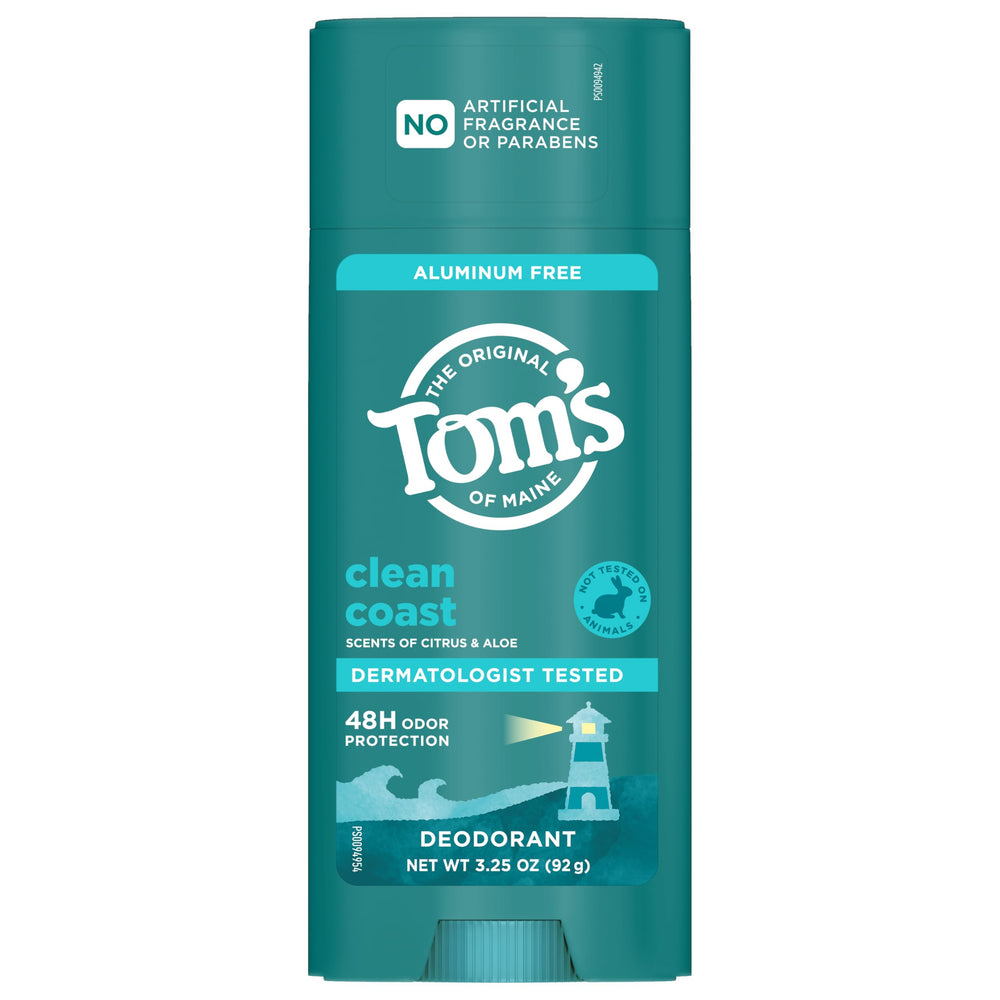 Tom’s of Maine Clean Coast scent blends citrus, lavender, and woods for refreshment.