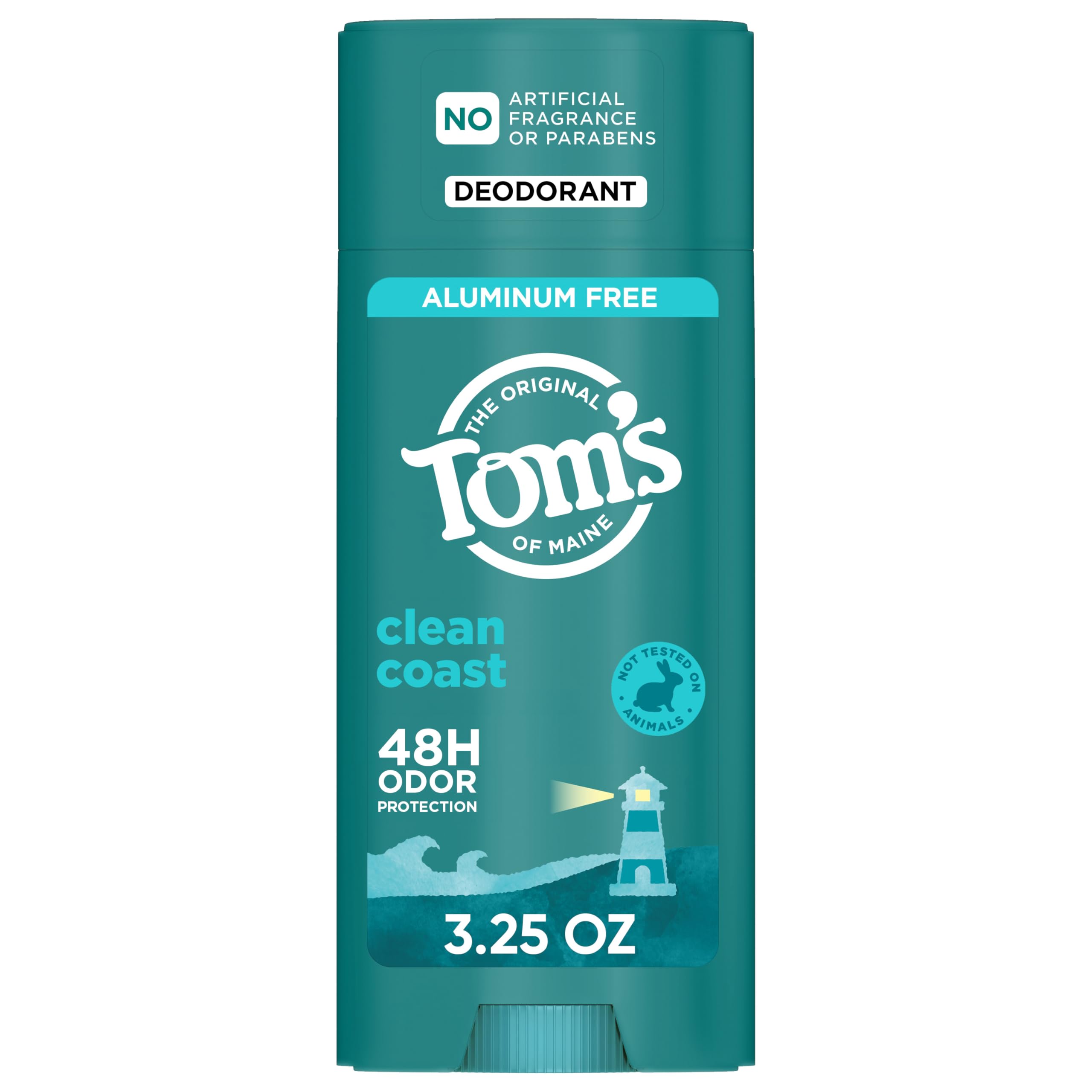 Tom’s of Maine Clean Coast deodorant stick delivers daily freshness with a smooth glide.