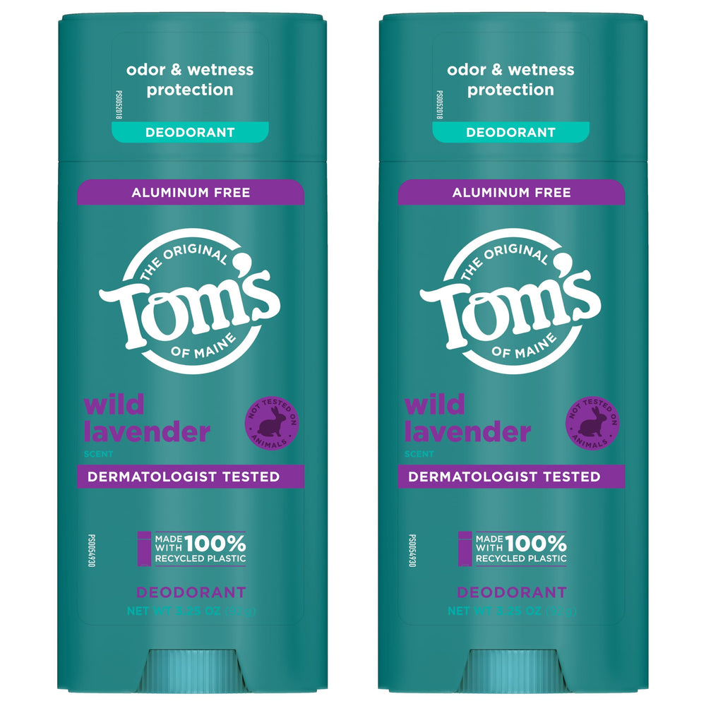 Tom’s of Maine Wild Lavender goes on clear, leaving no residue.