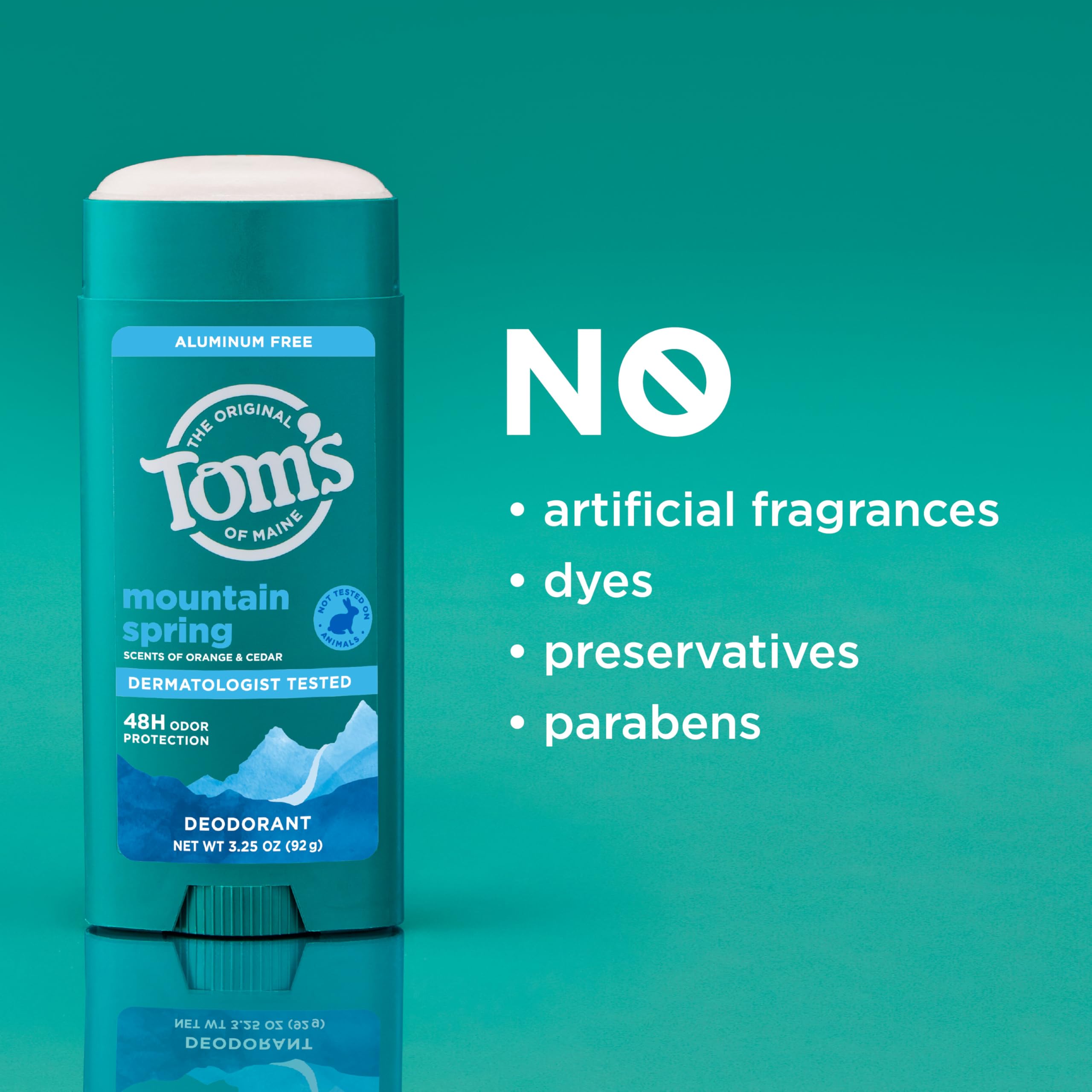 Close-up of glide on skin with Tom's of Maine Mountain Spring deodorant.
