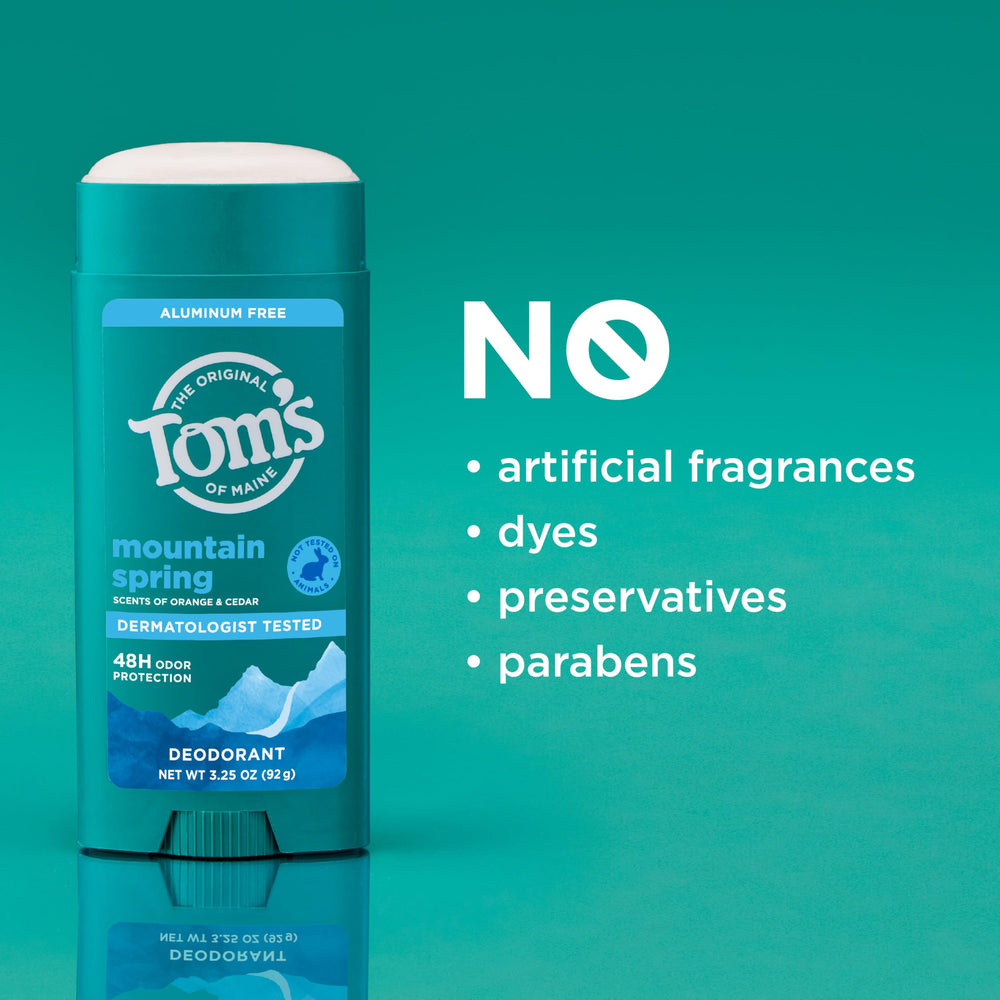 Close-up of glide on skin with Tom's of Maine Mountain Spring deodorant.