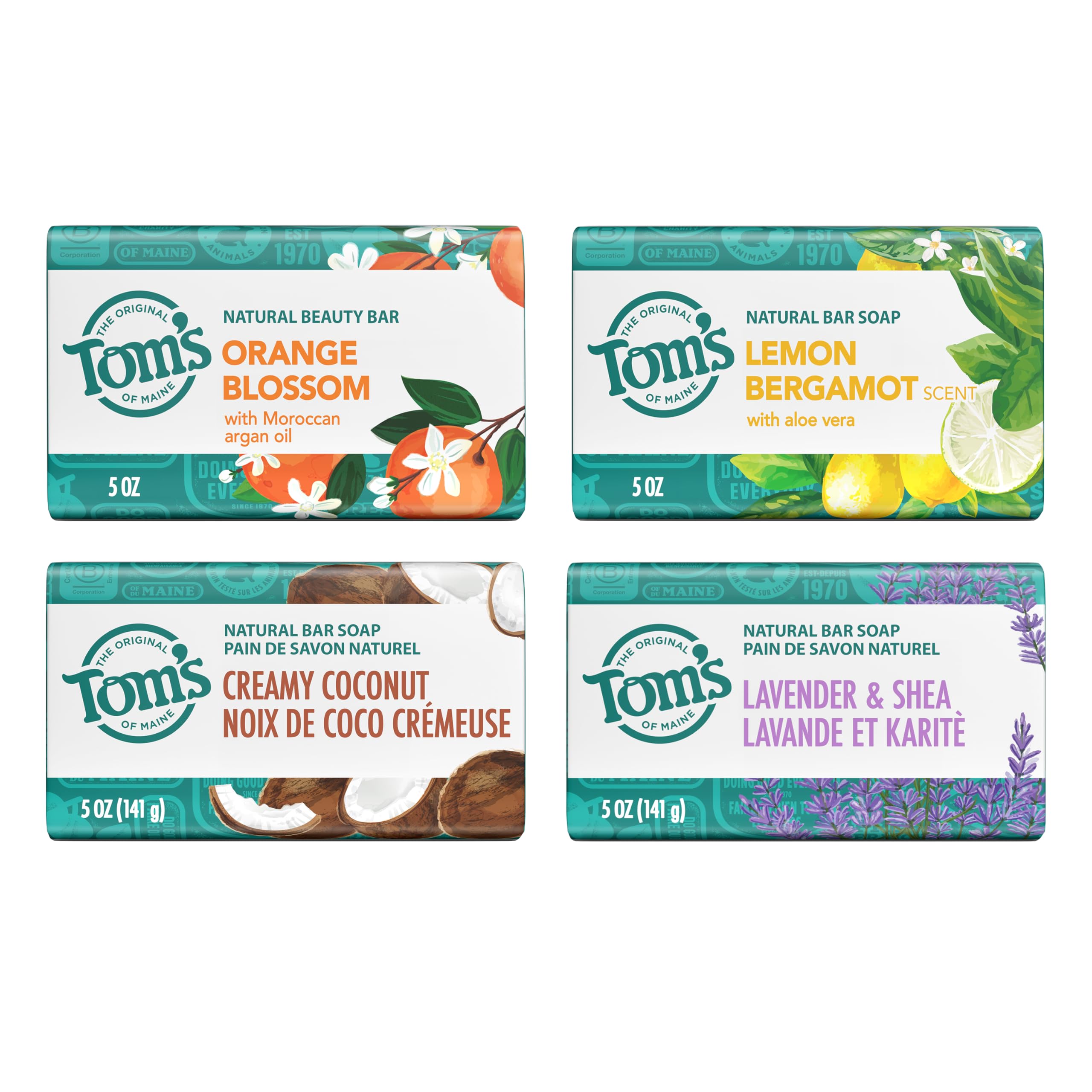 Tom’s of Maine Lavender & Shea bar soap for daily cleansing and skin moisture