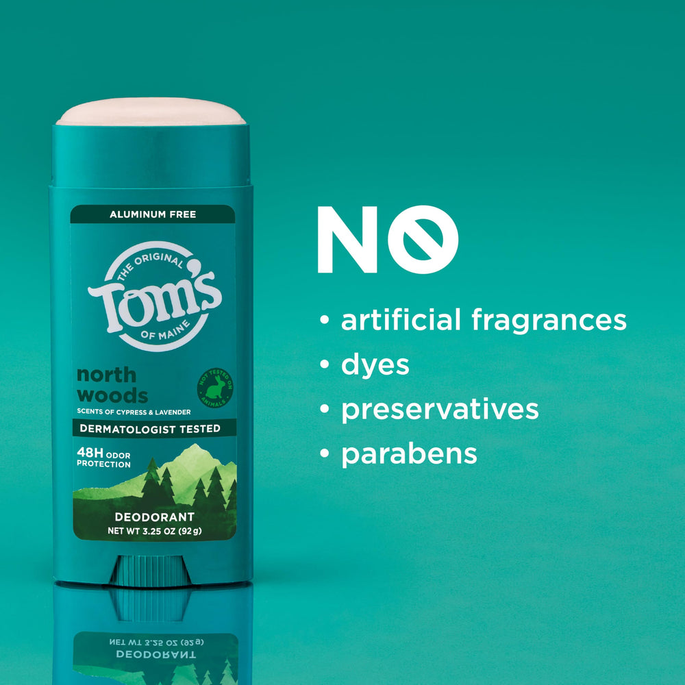 Two-pack of Tom’s of Maine North Woods deodorant for ongoing use.