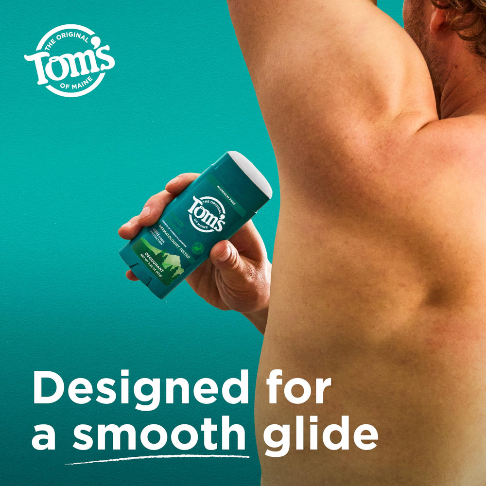 North Woods deodorant applying cleanly with a clear result on skin.