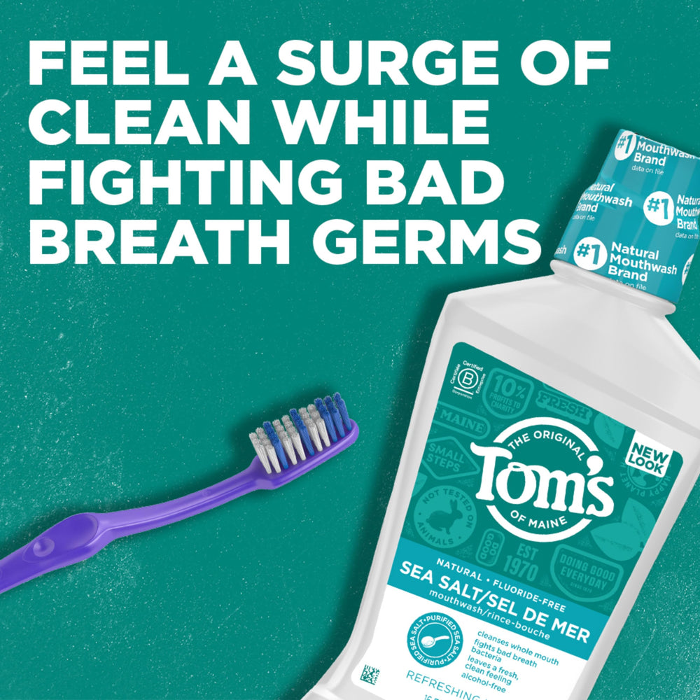 Tom's of Maine Sea Salt Mouthwash sea salt ingredients label close-up