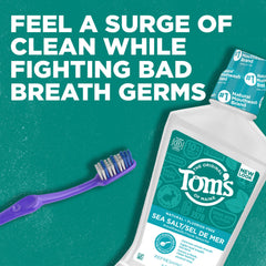 Tom's of Maine Sea Salt Mouthwash sea salt ingredients label close-up