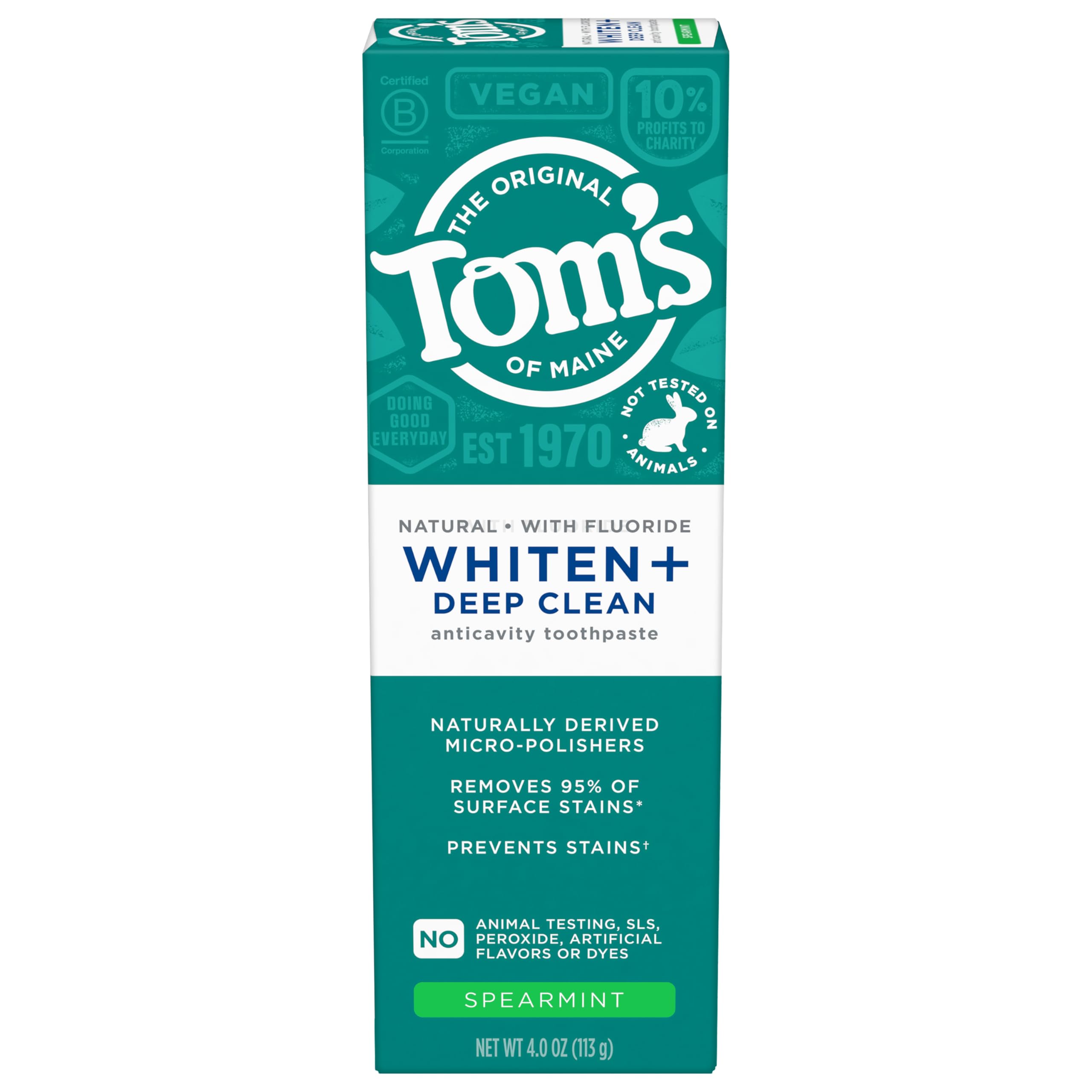 Morning routine with Whiten Plus fluoride anticavity toothpaste option.