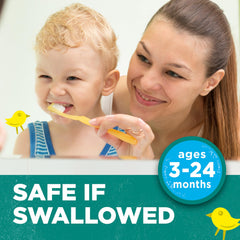 Tom's of Maine toddler toothpaste cap closeup for easy-to-use dispensing