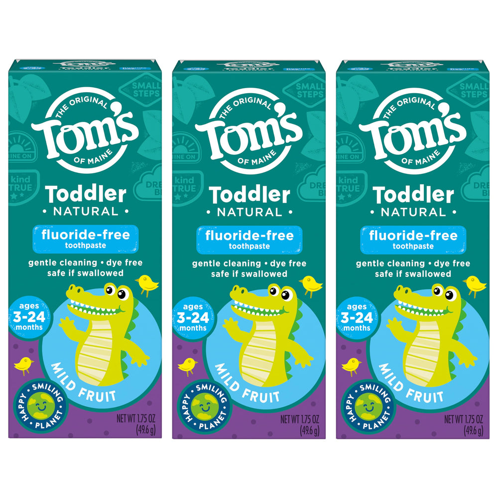 Child brushing with Tom's of Maine toothpaste in a calm bath time scene