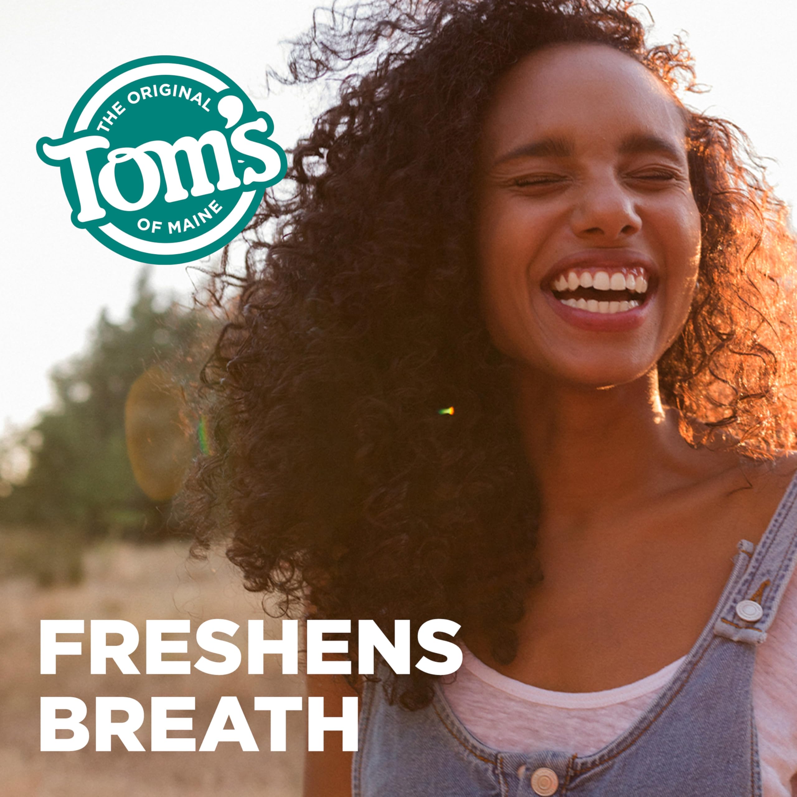 Tom’s of Maine brushing action showing plaque removal and surface stain care