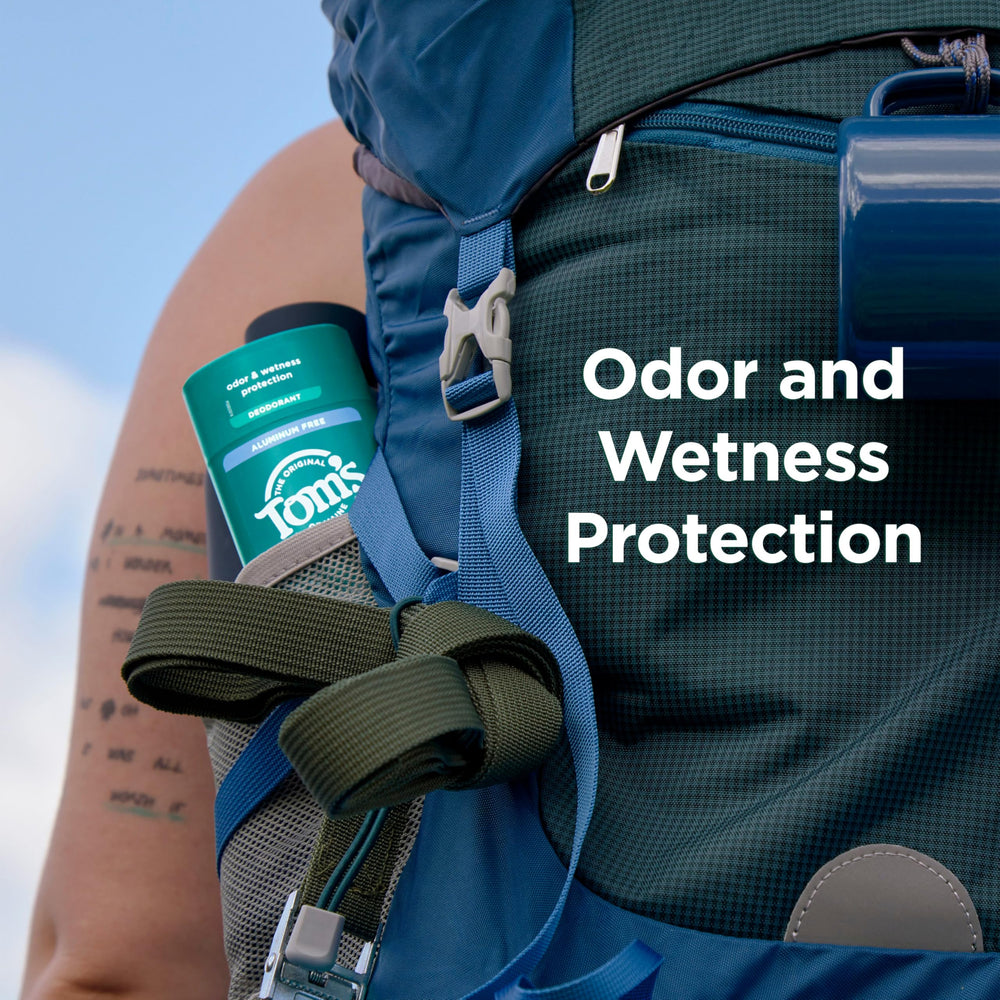 Tom's of Maine unscented deodorant clear application shows invisible protection.