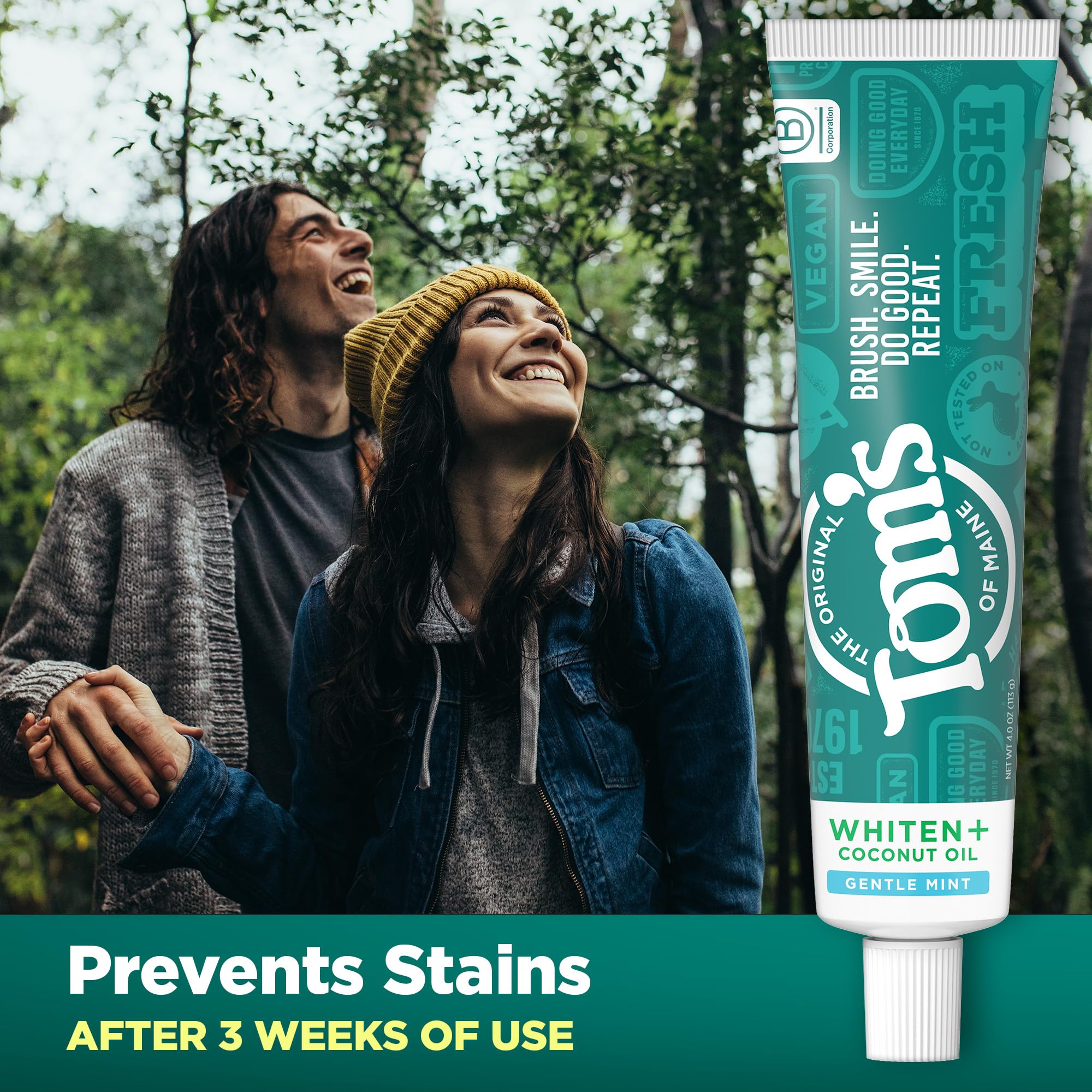 Coconut oil and plant-based cleansers on Whiten Plus ingredients panel