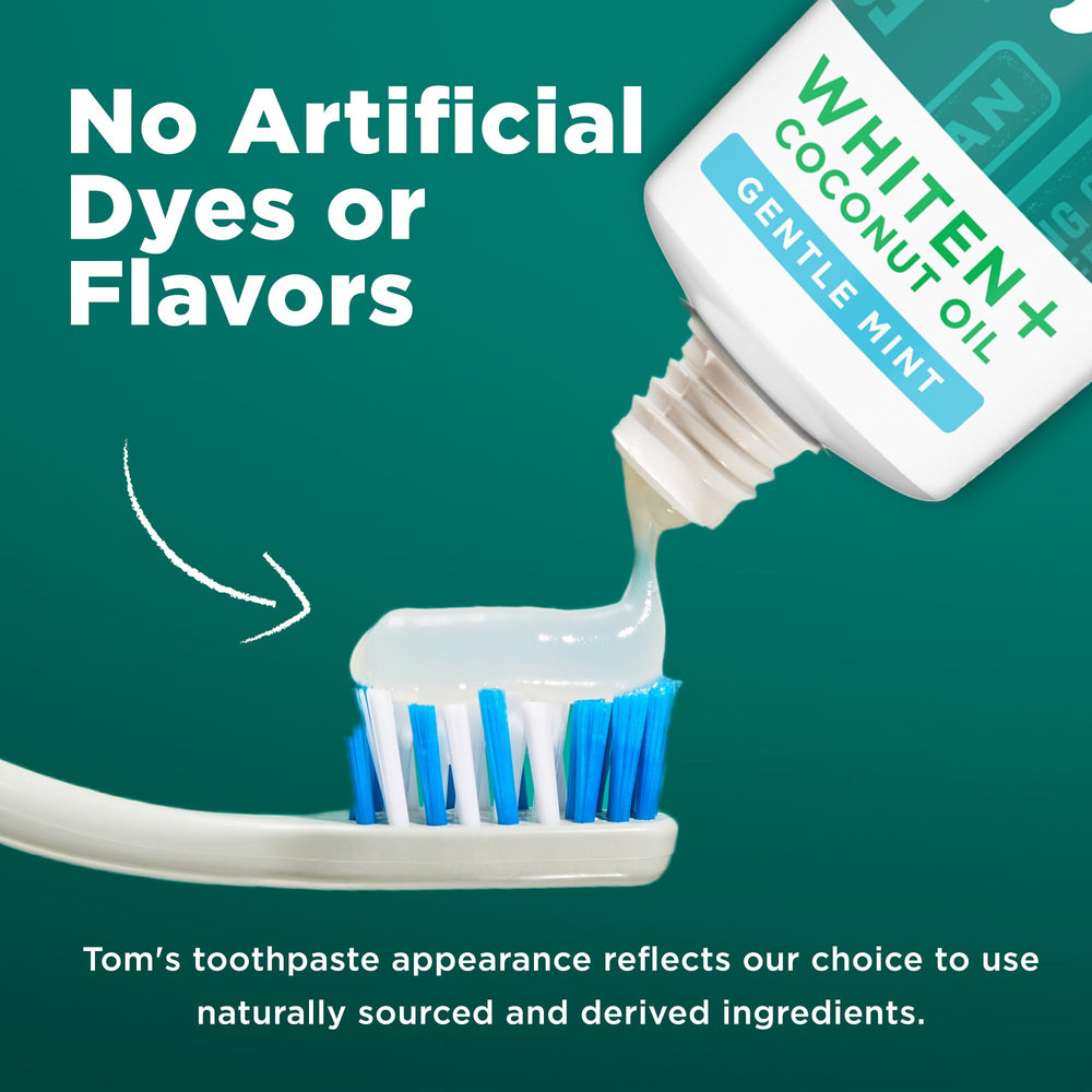 Close-up of Whiten Plus toothpaste texture showing gentle cleansing