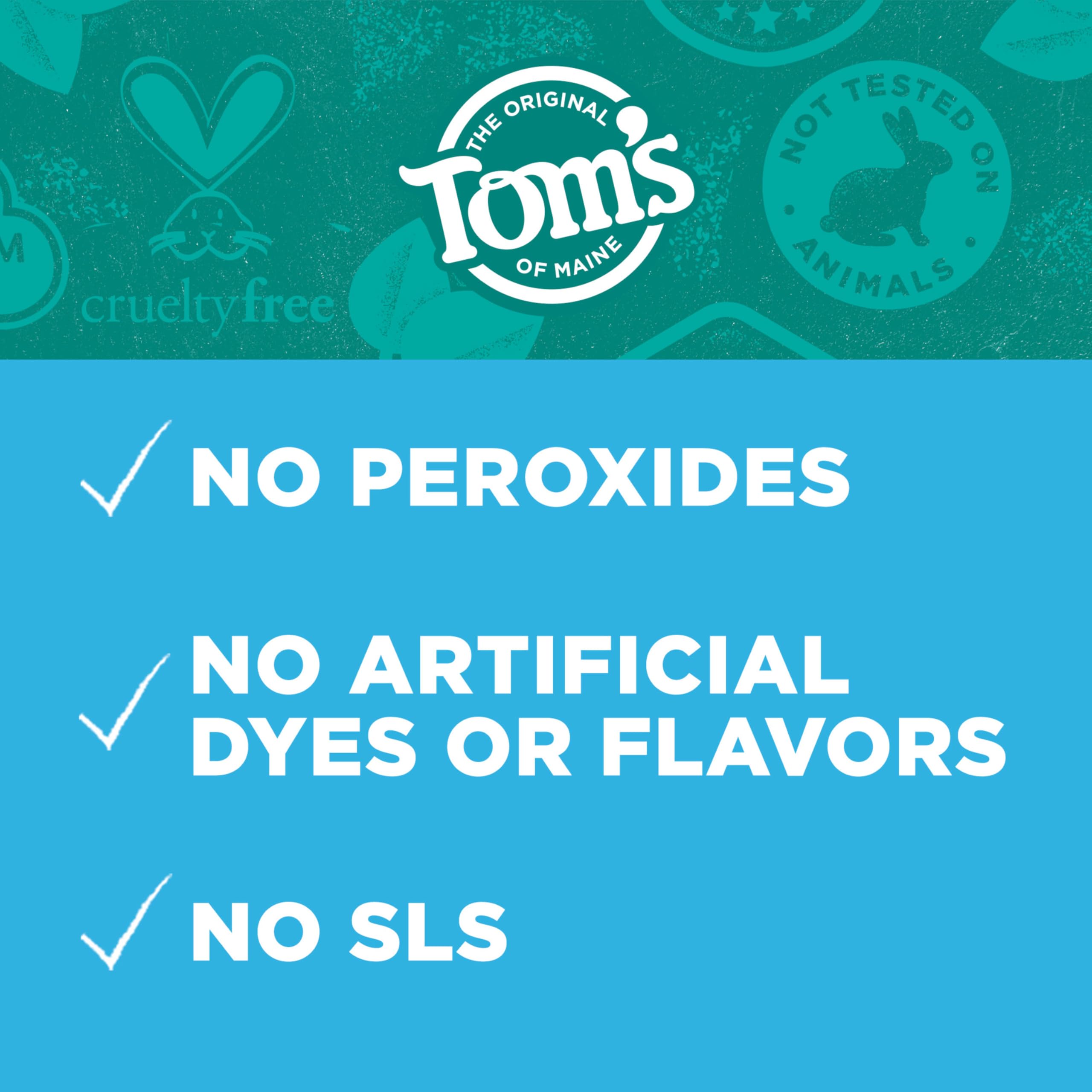 Tom's of Maine Whiten Plus Deep Clean packaging inside view.