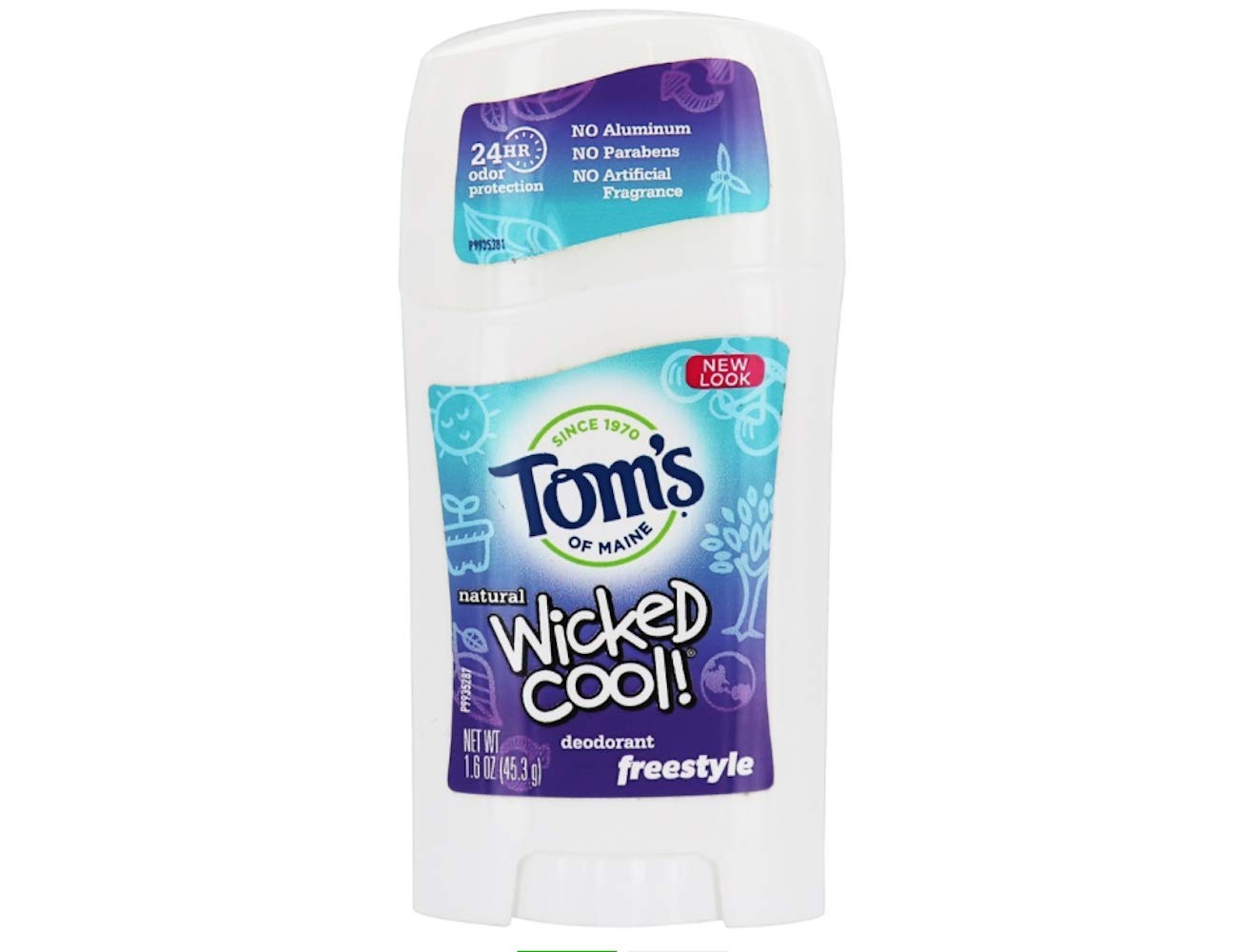 Tom's of Maine Wicked Cool Kids Deodorant stick in use by a child.