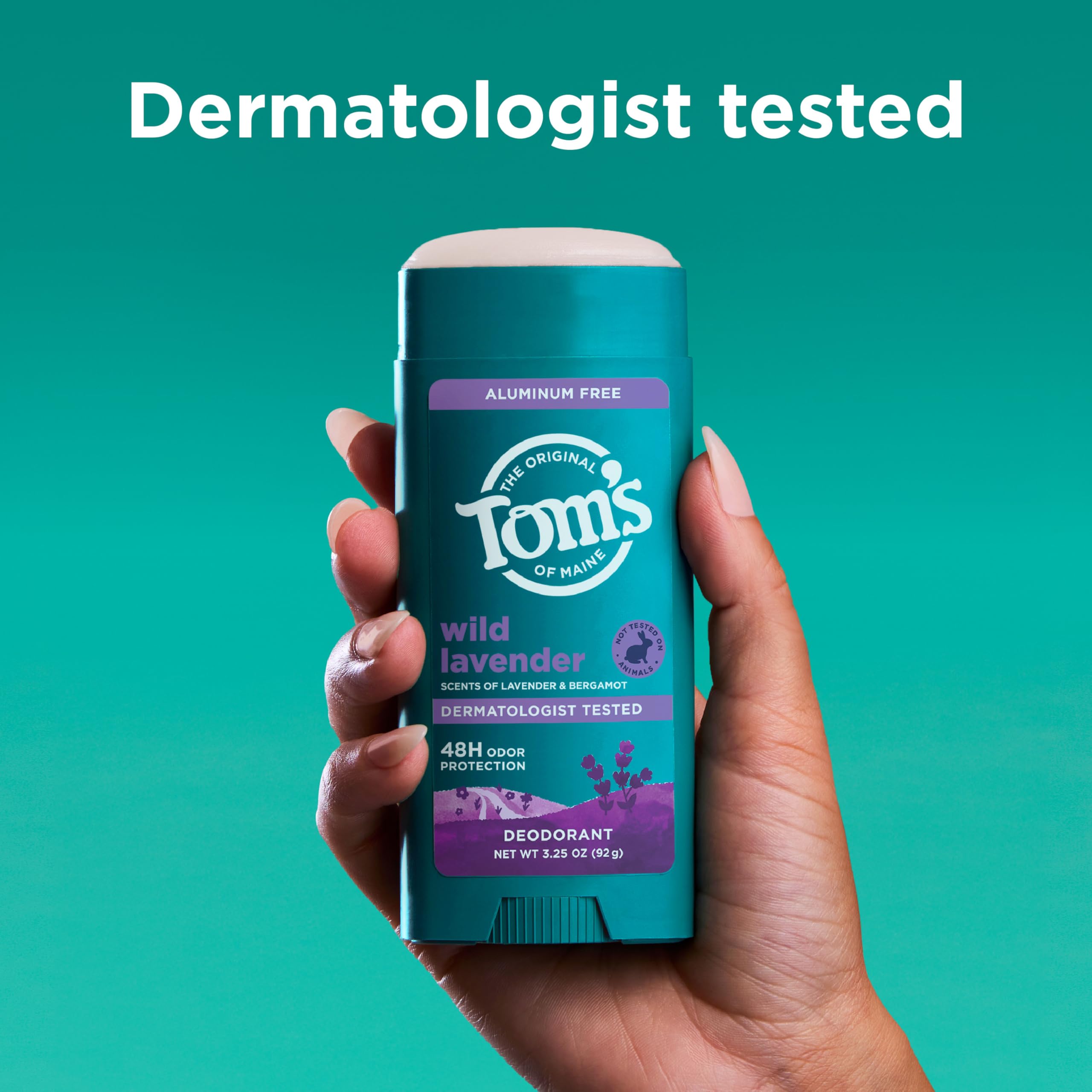 Gentle, vegan ingredients of Tom’s of Maine Wild Lavender deodorant