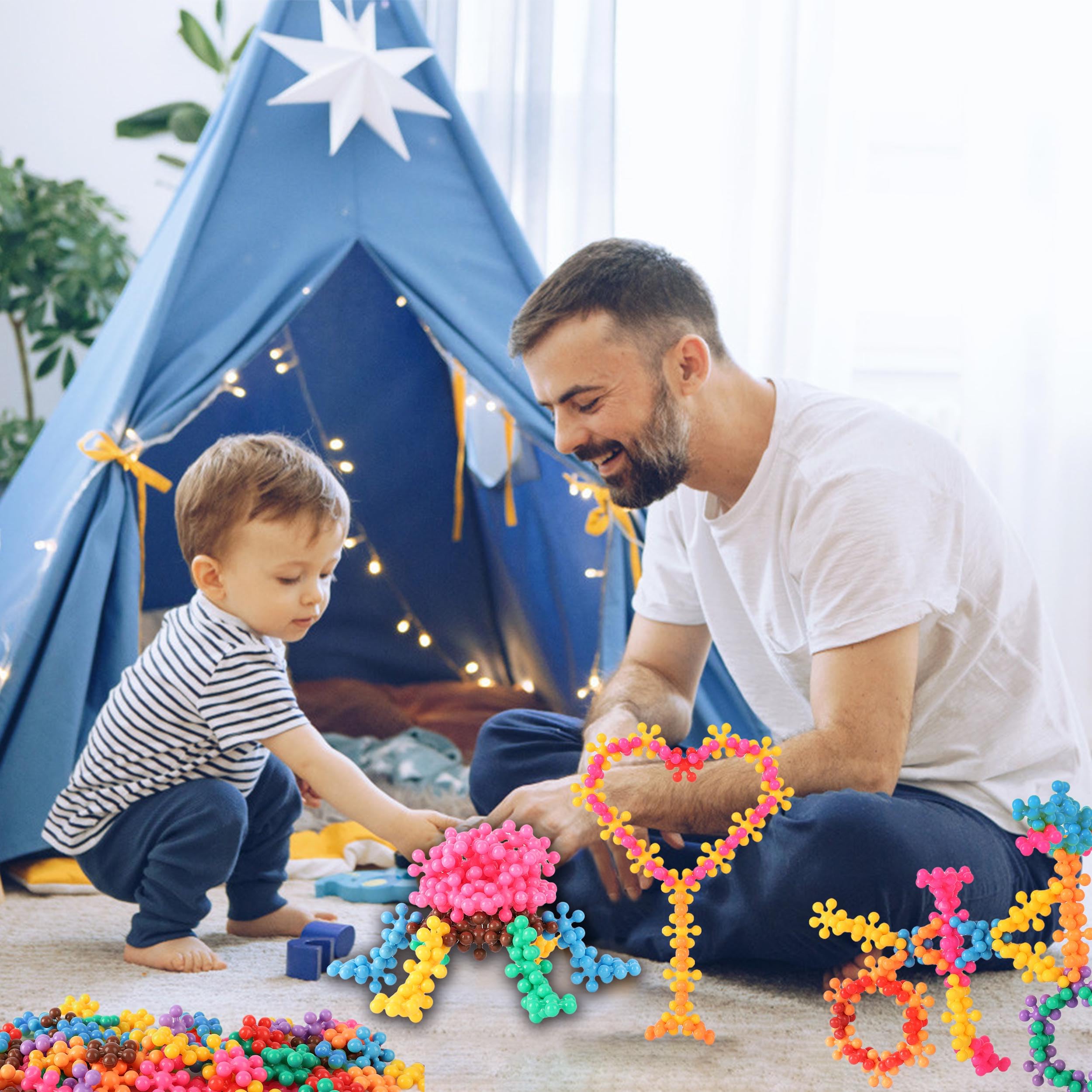 TOMYOU Blocks for indoor and outdoor use encourage collaborative play.
