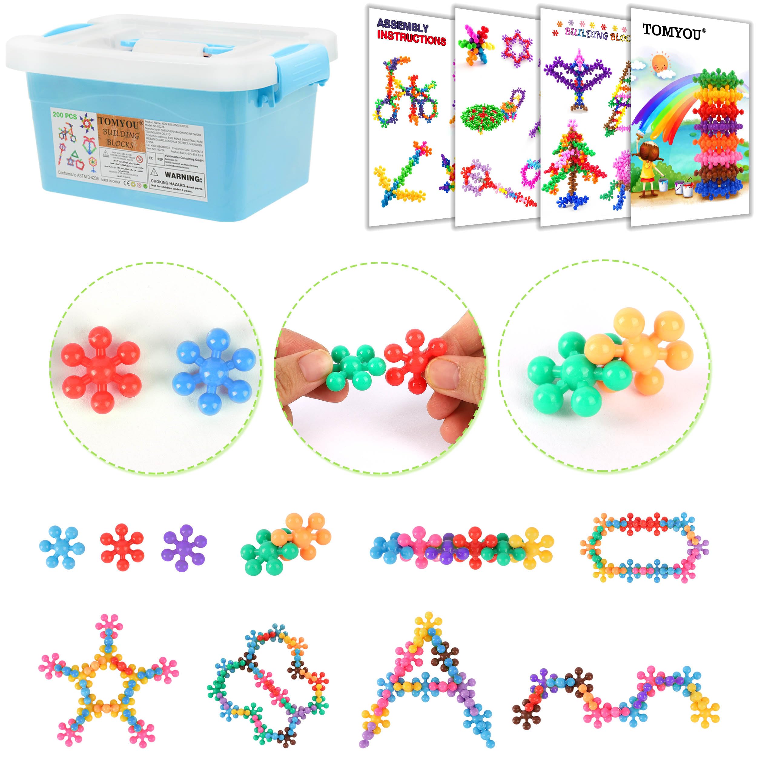 TOMYOU Storage box keeps blocks organized for quick cleanup.