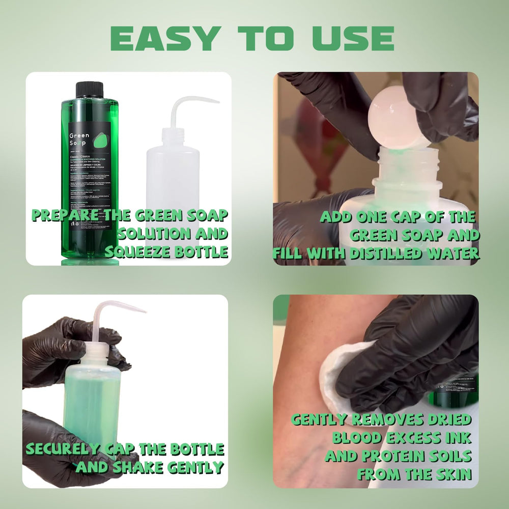 TONBAO Green Soap squeeze bottle assembly enables precise, mess-free application.