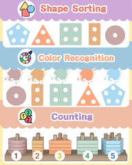 Tonberless Montessori toy encourages hand-eye coordination and early math concepts.