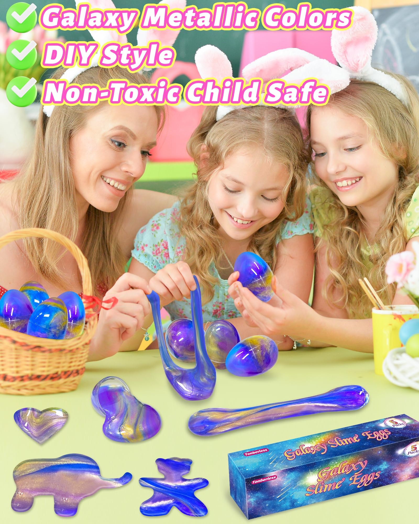 Tonberless Easter basket stuffer set for family friendly egg hunts