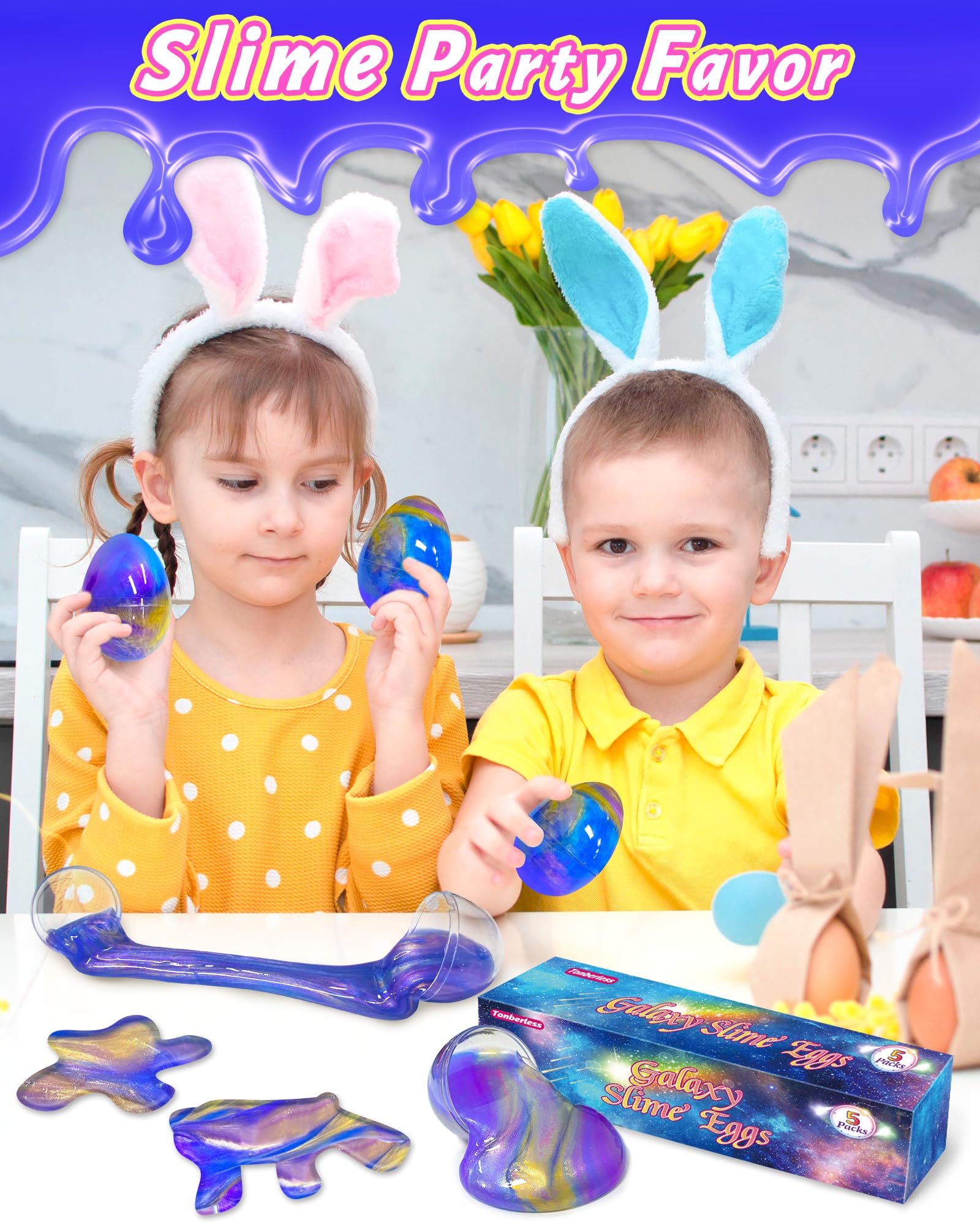 Tonberless slime filled egg purple promotes creativity and fine motor skills