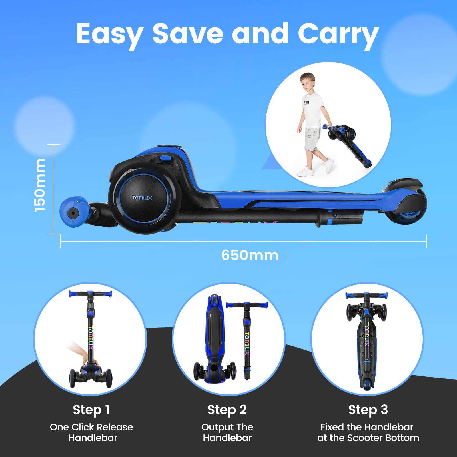 TONBUX park-ready scooter on the go supports kid-friendly outdoor fun.