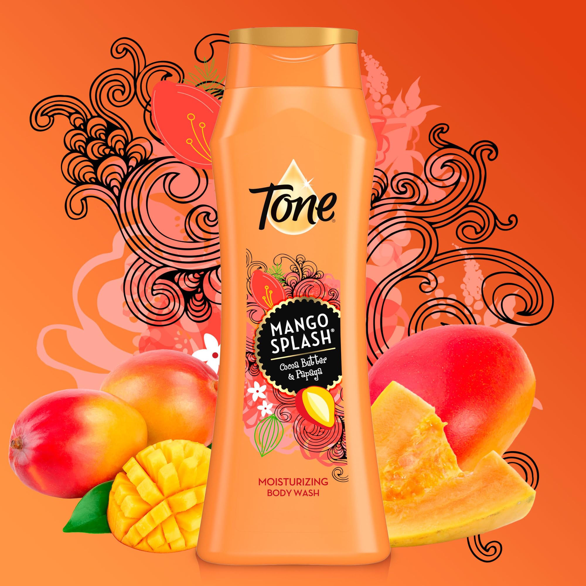 Tone Mango Splash foam action demonstrates rich cleansing lather