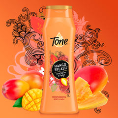 Tone Mango Splash foam action demonstrates rich cleansing lather