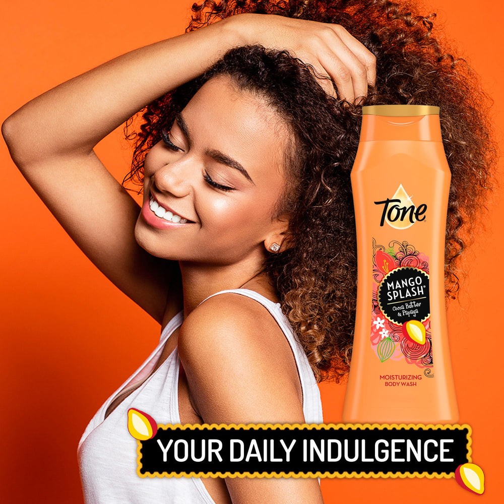 Tone Mango Splash papaya extract banner hints at natural skin-softening ingredients