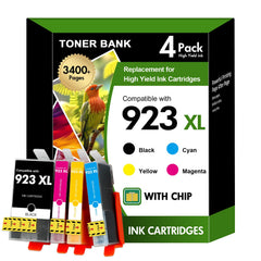 Toner Bank 923XL black ink cartridge for HP OfficeJet Pro, ready for reliable black prints.