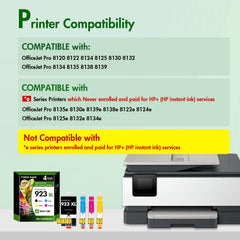Toner Bank 923XL cyan ink cartridge delivering vivid color for sharp documents.