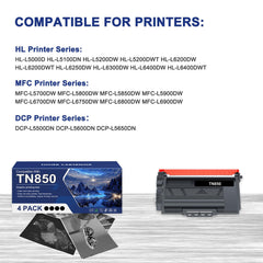 Toner Bank TN850/TN820 high-yield label highlighting 8,000-page yield per cartridge