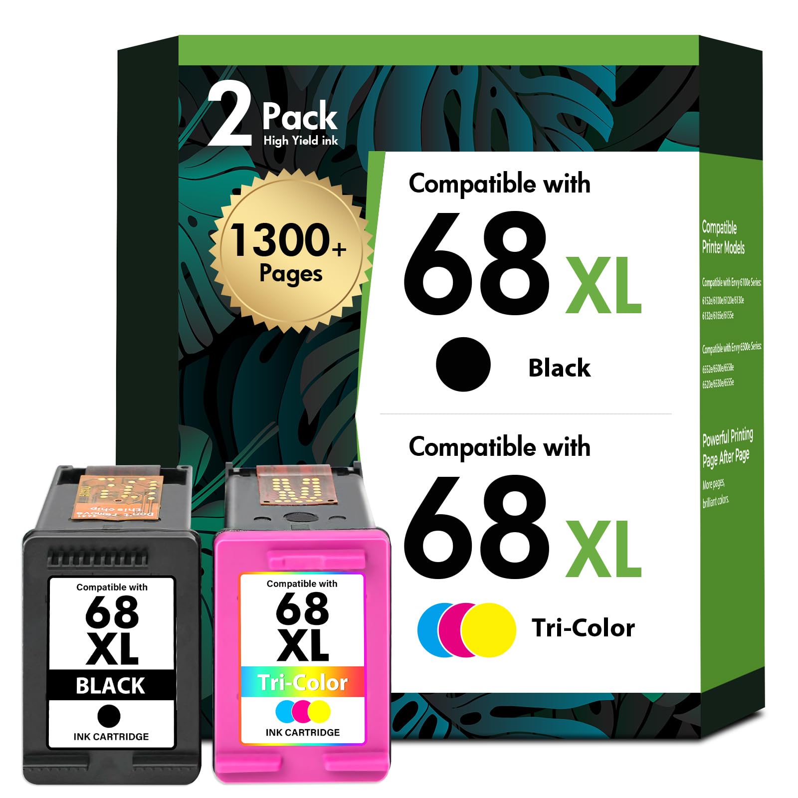 Toner H-Party 68XL black cartridge for crisp, high-volume black printing.