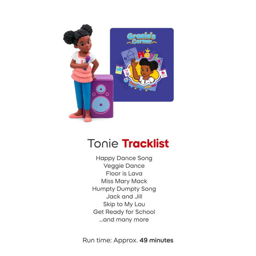 Tonies Gracie's Corner child listening image conveys engaging audio play