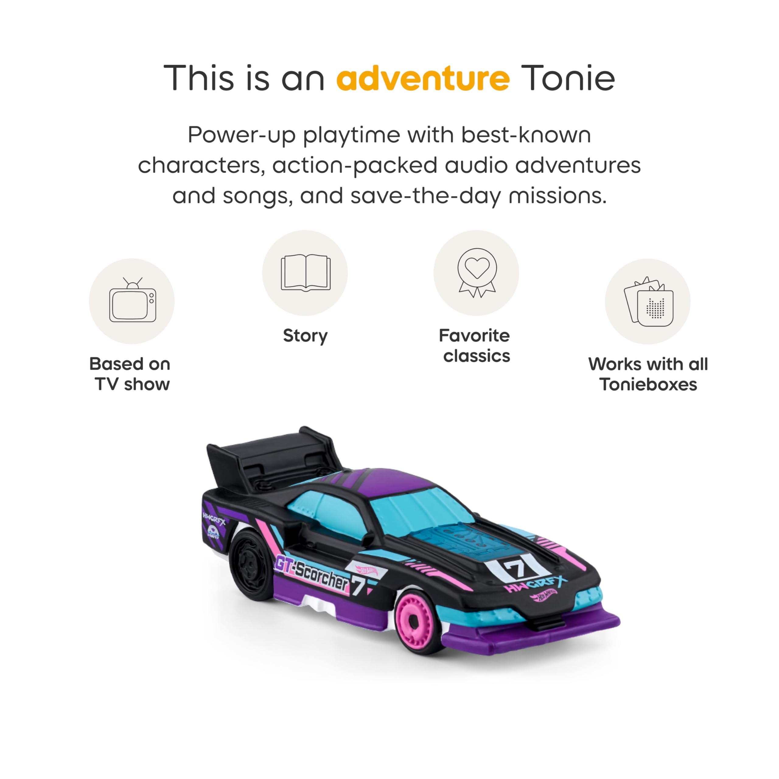 Tonies Hot Wheels fast food cars figurine sparks playful, quick-paced stories.