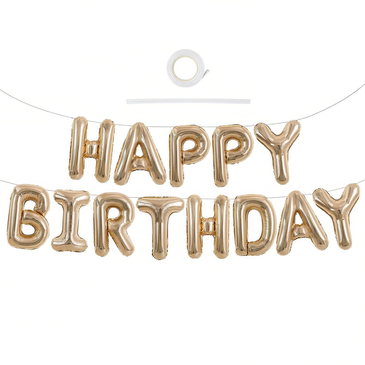 TONIFUL Happy Birthday banner letters 16-inch shine for stylish party decor.