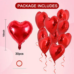 TONIFUL heart balloons with ribbons and straws for easy bouquet or display.