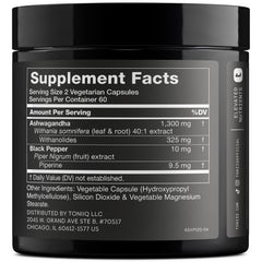 Toniiq Ashwagandha 325 mg withanolides serving showcases potent bioactive concentration