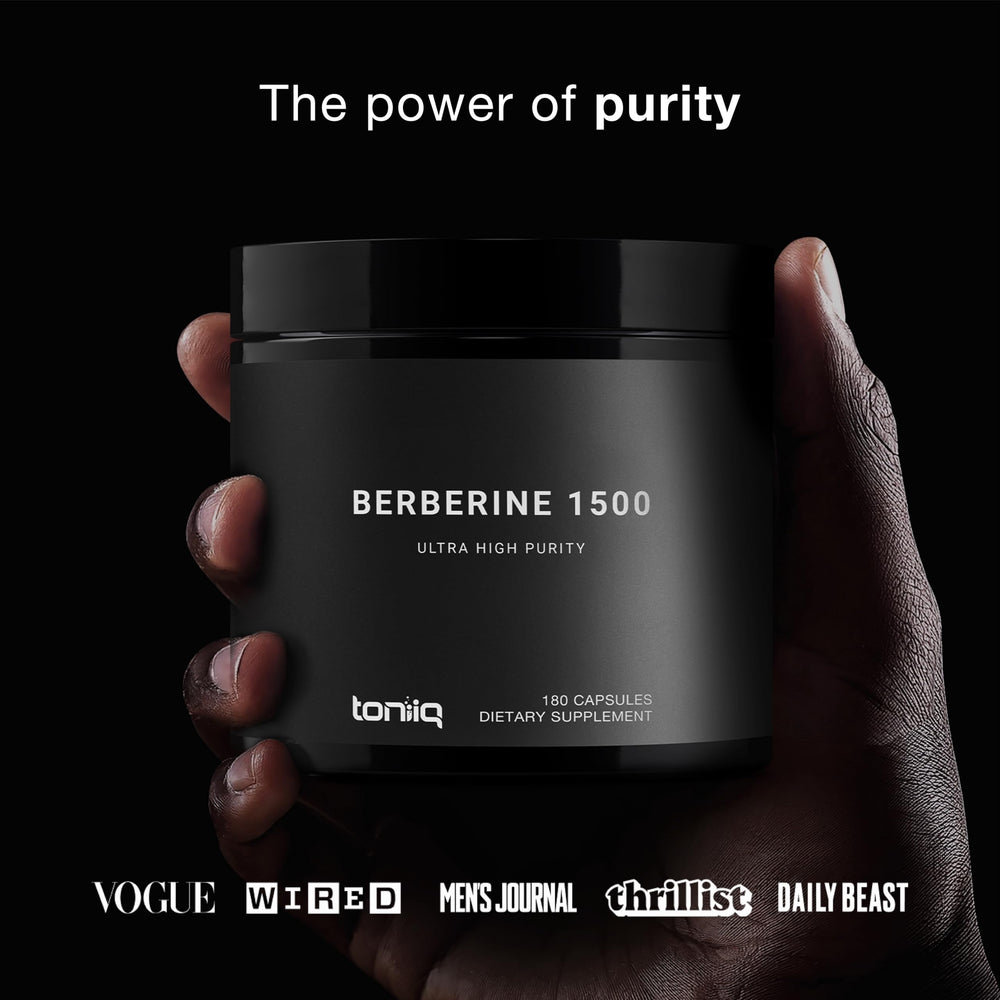 Toniiq Berberine HCl Himalayas third-party lab seal confirms tested batches.