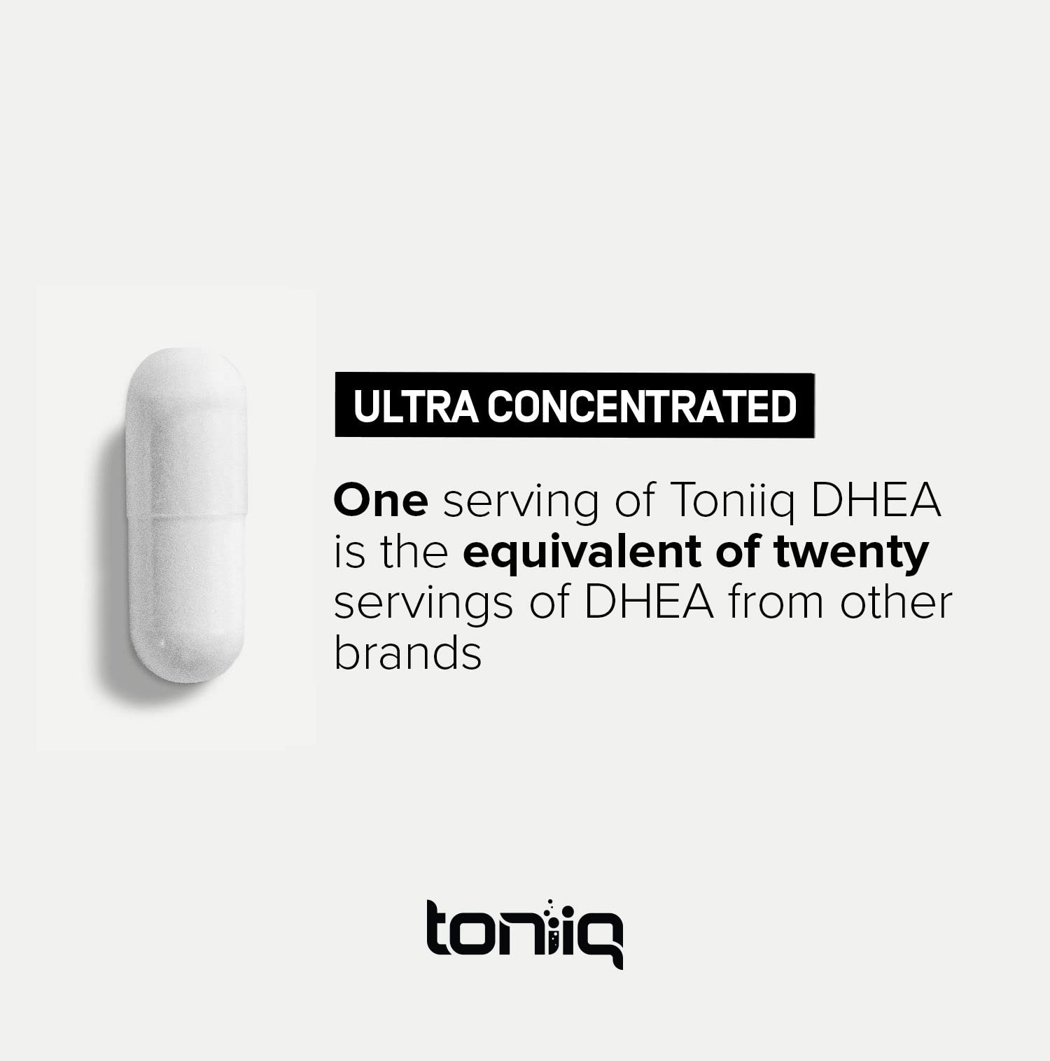 Toniiq DHEA 100mg molecule view illustrates micronization benefits