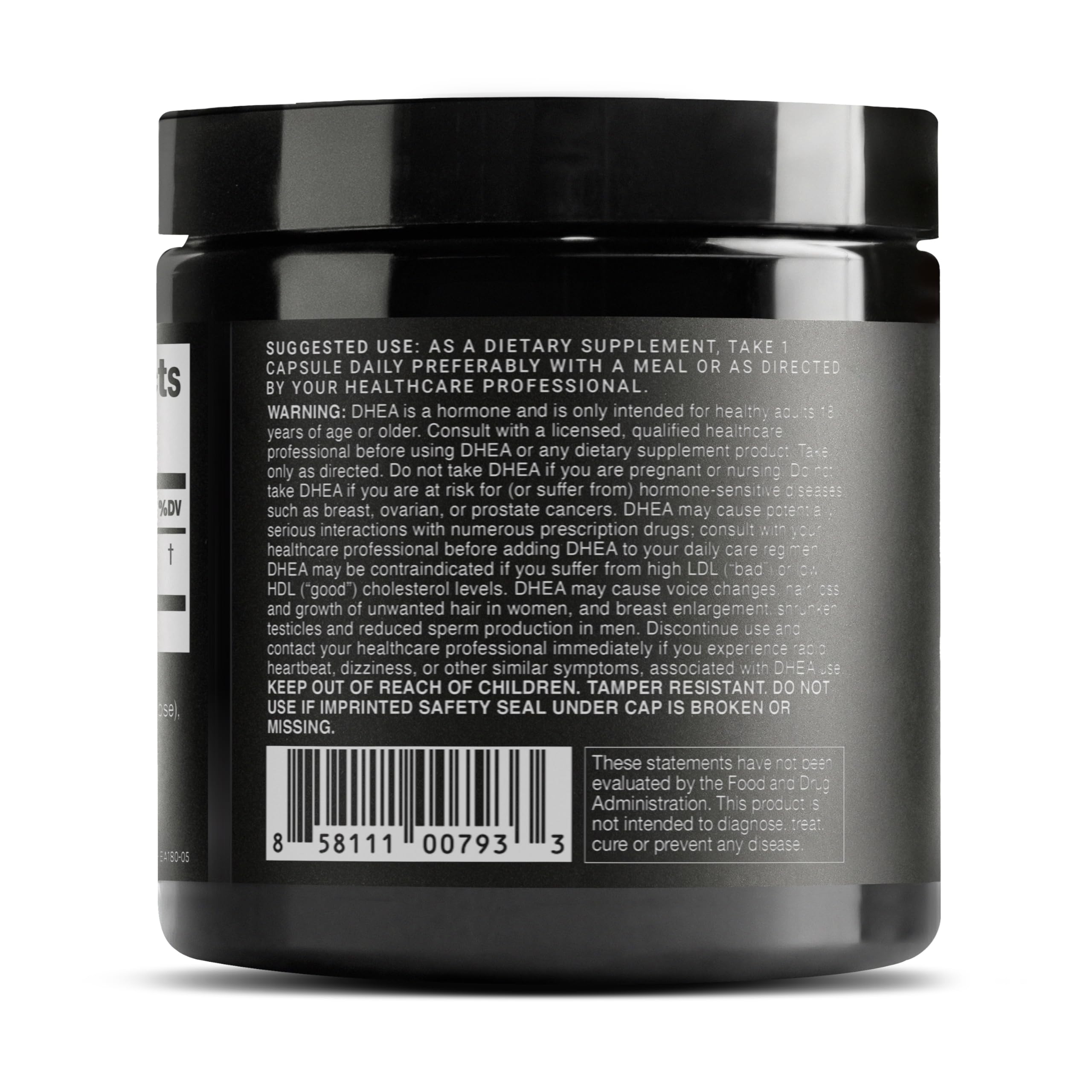 Toniiq DHEA 100mg packaging detail highlights sustainable design