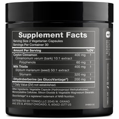 Toniiq Dihydroberberine GlucoVantage cap close-up signals purity and potency