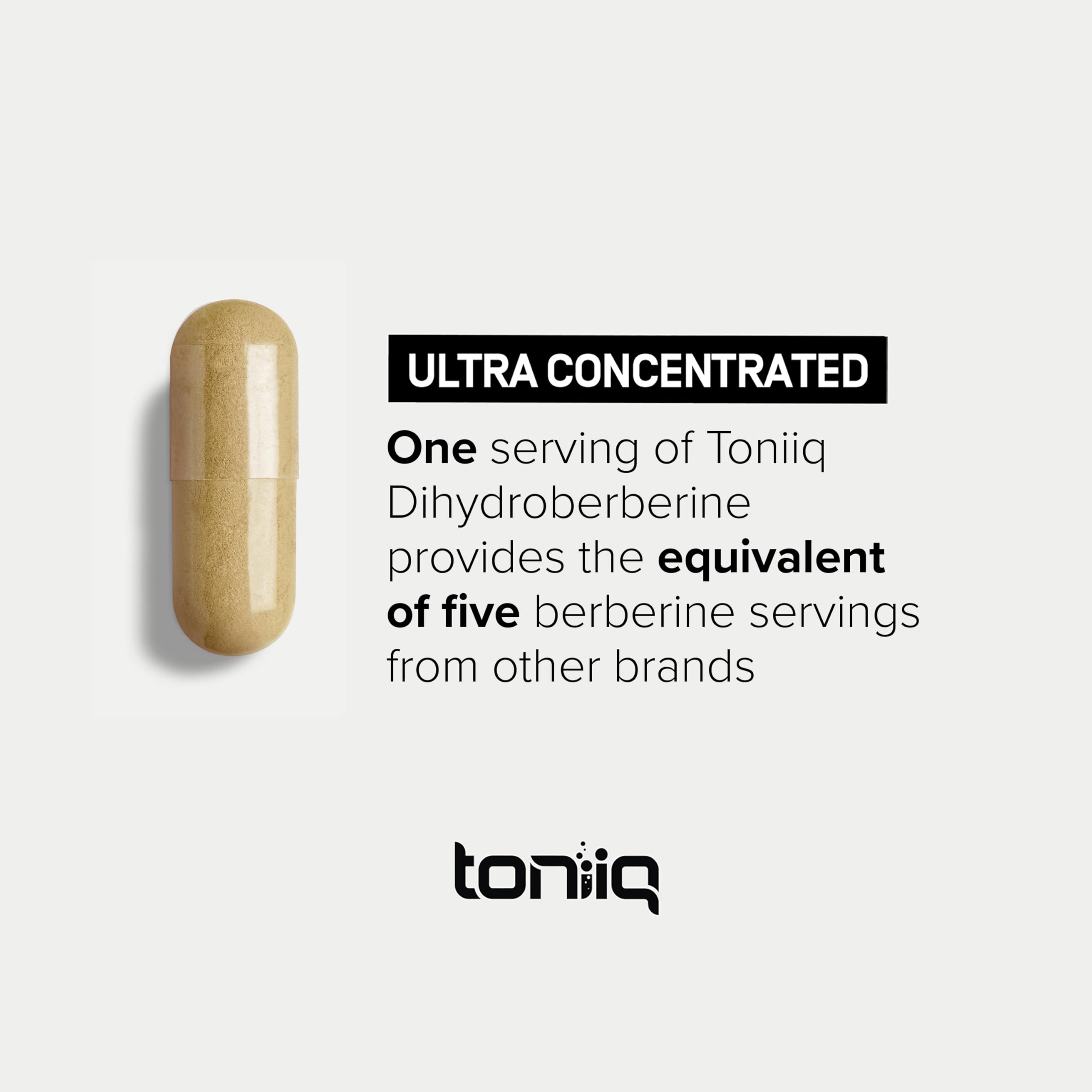 Toniiq Dihydroberberine GlucoVantage label detail shows premium extracts