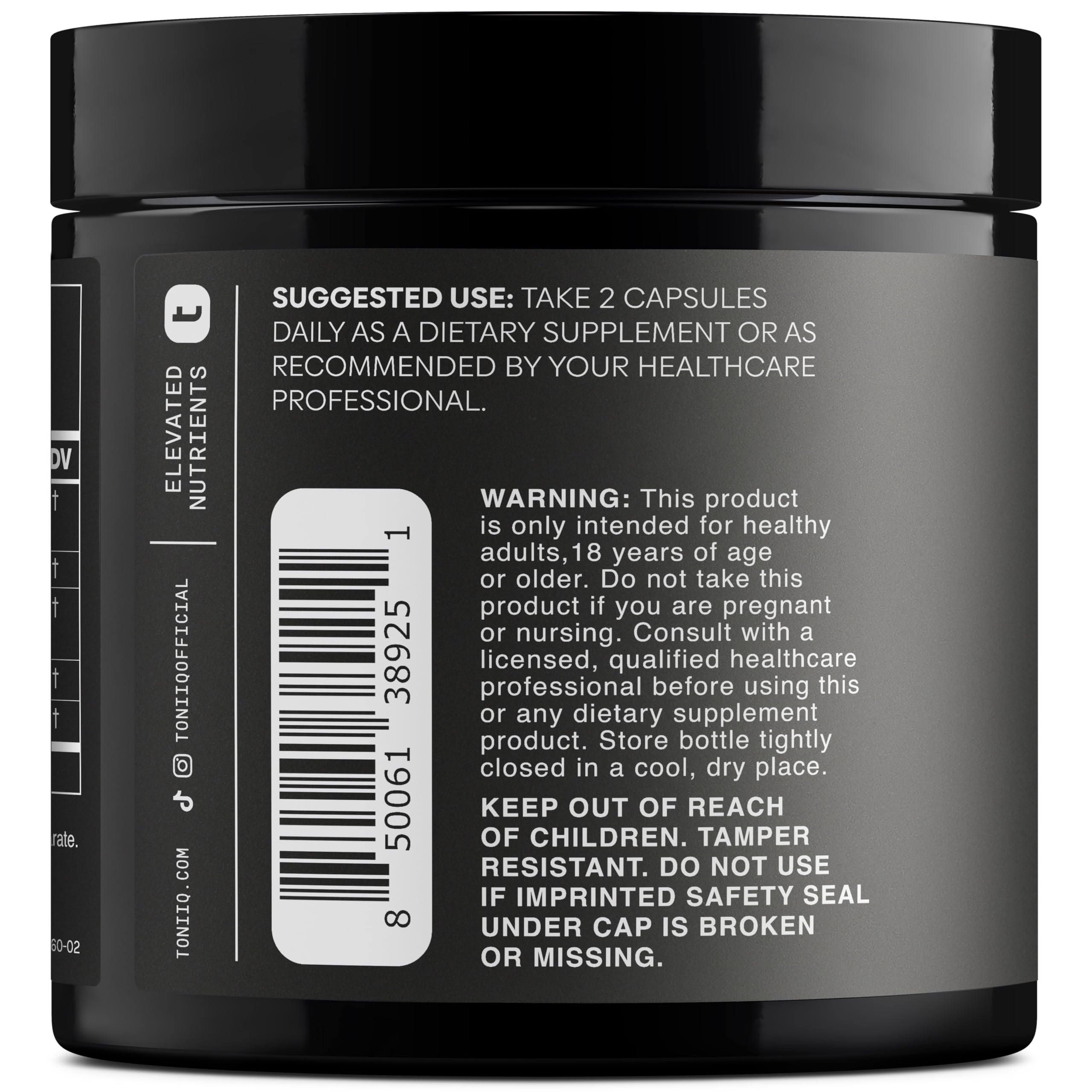 Toniiq Dihydroberberine GlucoVantage retail-packaging communicates quality