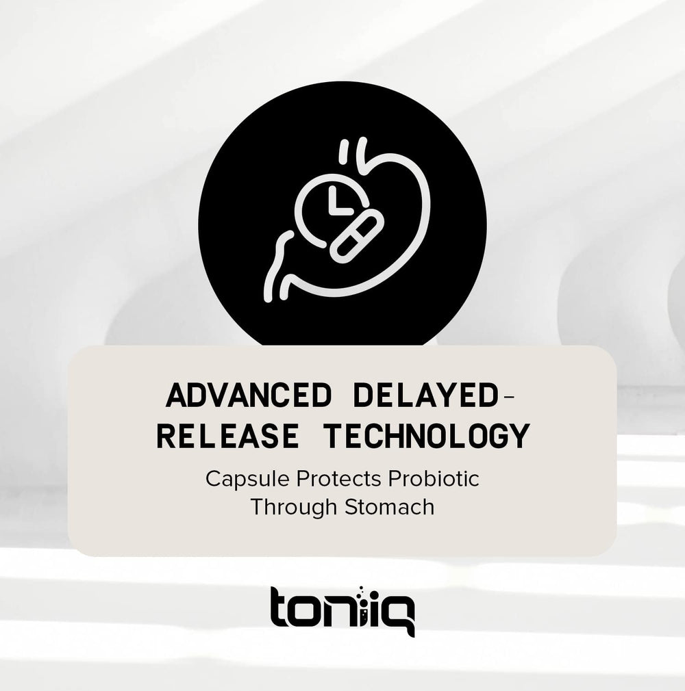 Toniiq made in USA facility note to emphasize manufacturing standards.