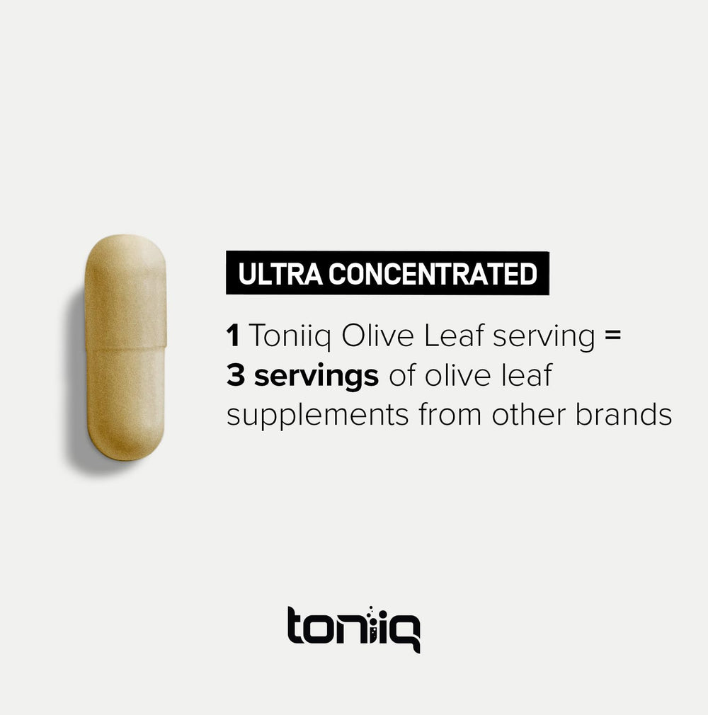Oleuropein concentration detail at 50 percent in Toniiq extract.