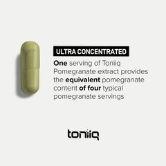 Toniiq Pomegranate Extract third-party lab test badge confirms independent quality checks.