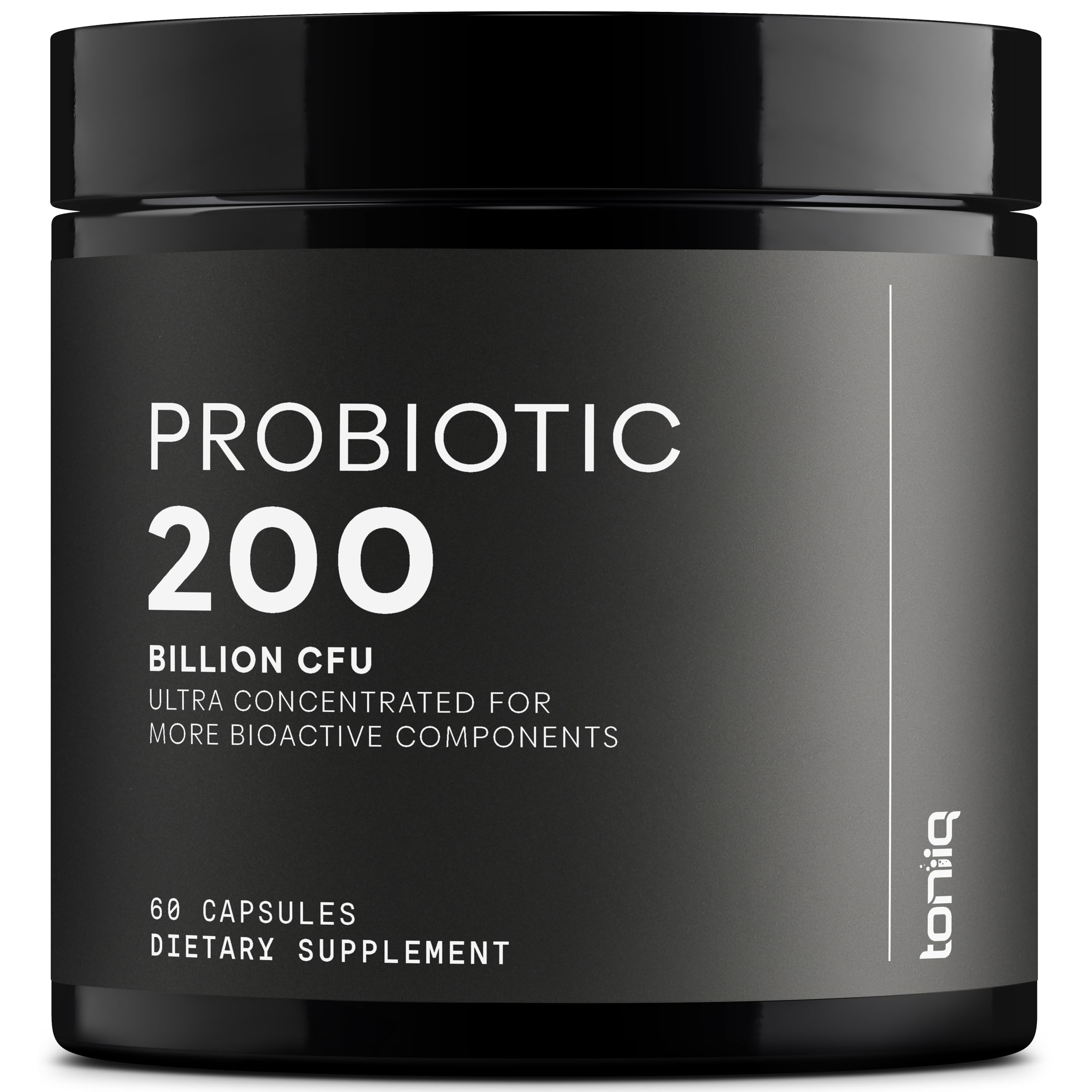 Toniiq probiotic 200 Billion CFU bottle front for gut-friendly daily use.