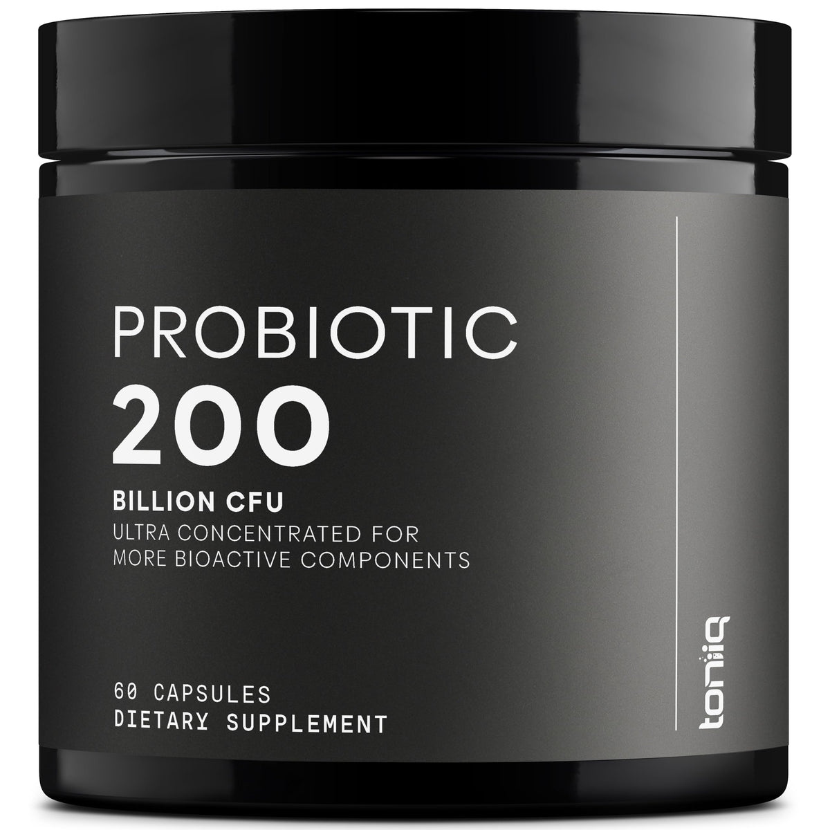 Toniiq probiotic 200 Billion CFU bottle front for gut-friendly daily use.